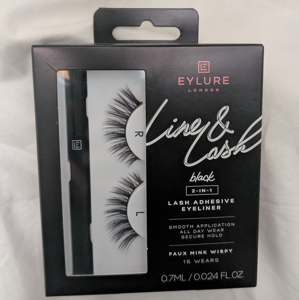 New Eylure London Black 2-in-1 Lash Adhesive Eyeliner - Reusable Lashes